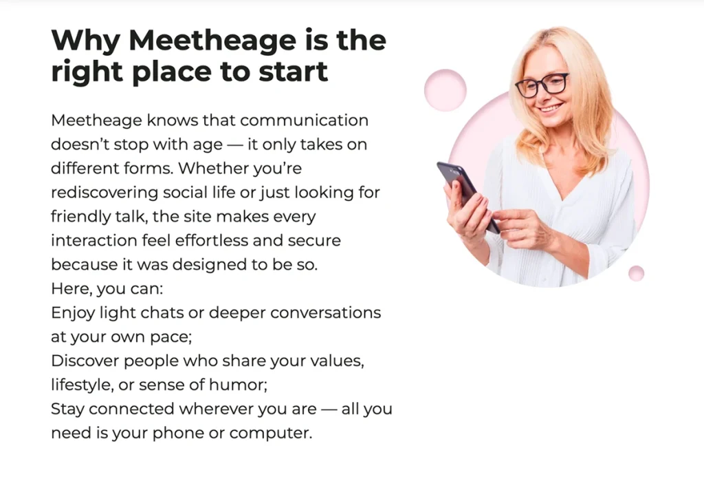 Meetheage.com benefits
